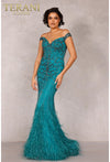 Prom Dresses Long Fitted Formal Prom Beaded Dress Emerald