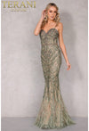 Prom Dresses Fitted Formal Prom Long Beaded Dress Blush Olive