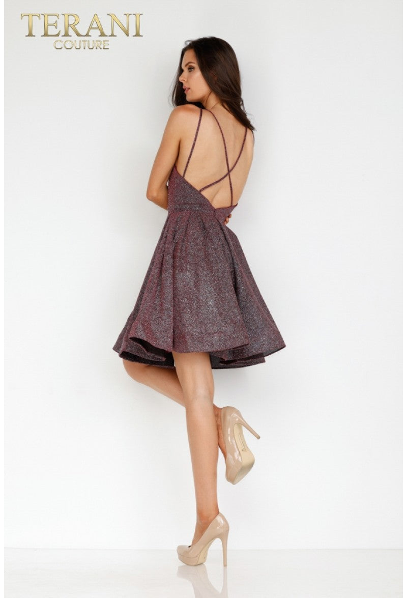 Cocktail Dresses Short Cocktail Prom Glitter A Line Dress Wine