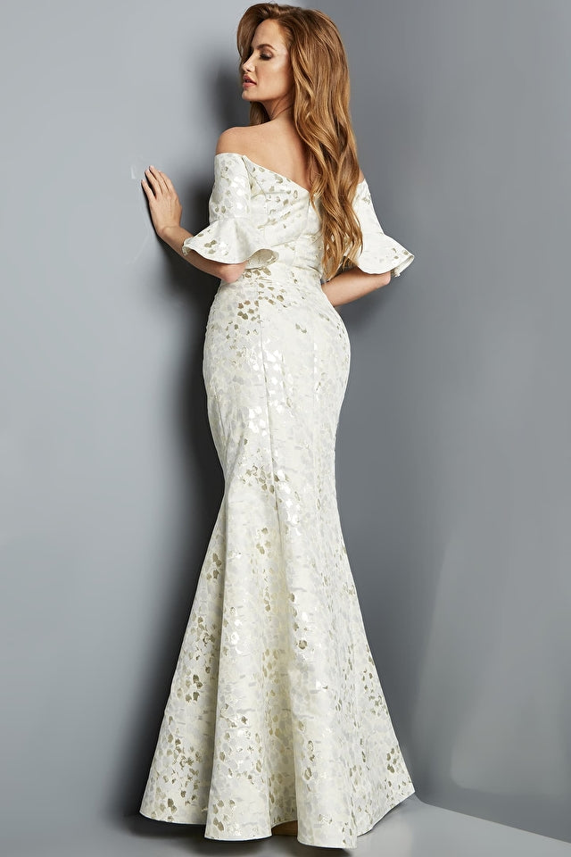 Formal Dresses Off the Shoulder Long Mermaid Gown Champagne