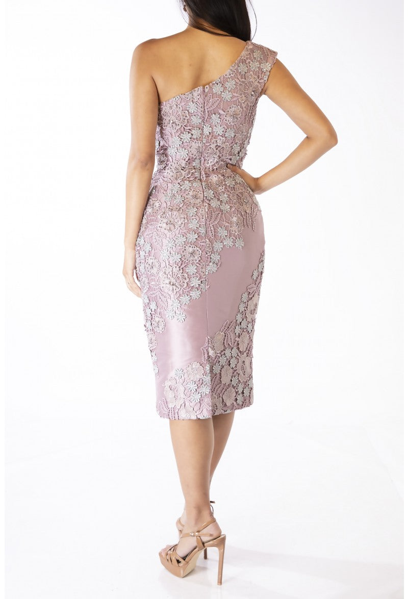 Cocktail Dresses Short Cocktail Floral Knee Length Dress Mauve Blush