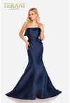 Formal Dresses Long 3D Floral Prom Formal Mermaid Dress Navy