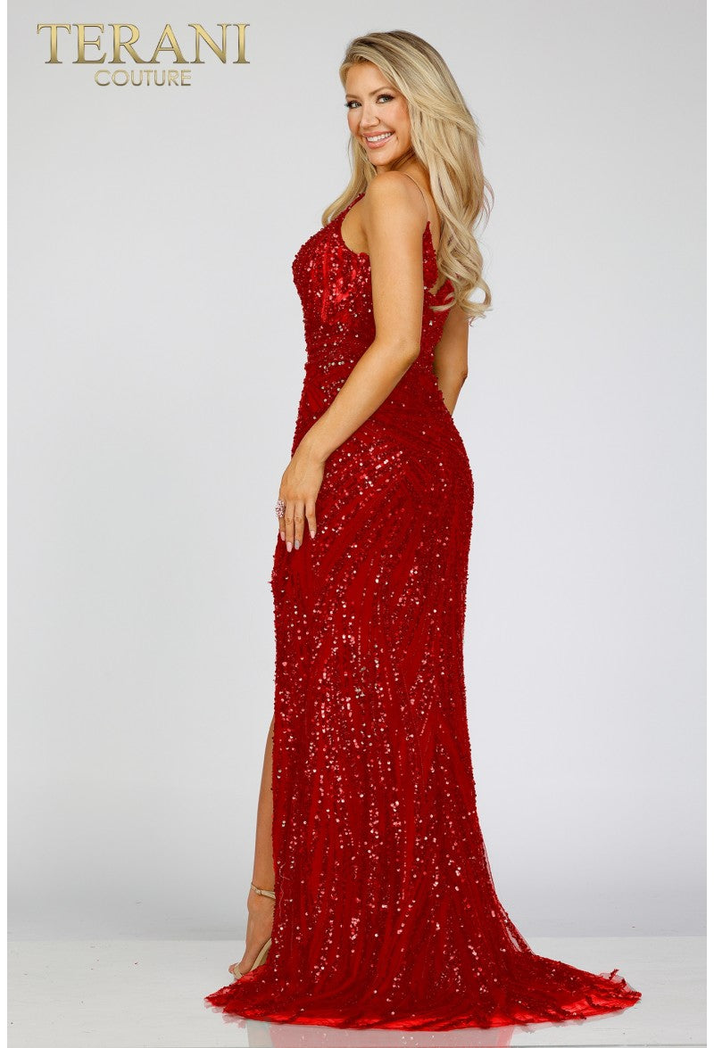 Prom Dresses Long Sequin Prom Formal Fitted Dress Red