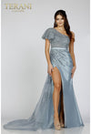 Prom Dresses Long Beaded Prom Formal Fitted Dress Slate