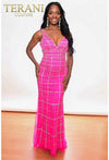 Prom Dresses Long Beaded Prom Formal Column Dress Fuchsia