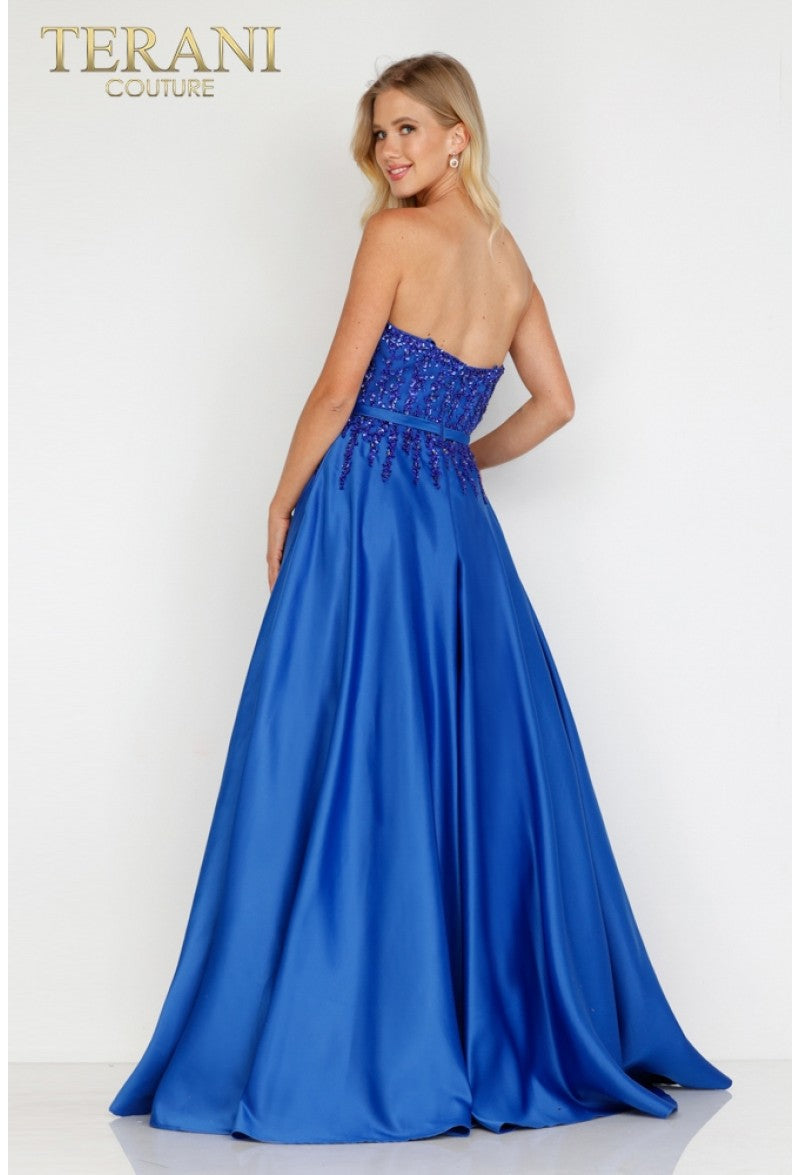 Prom Dresses Long Formal Prom A Line Beaded Dress Royal