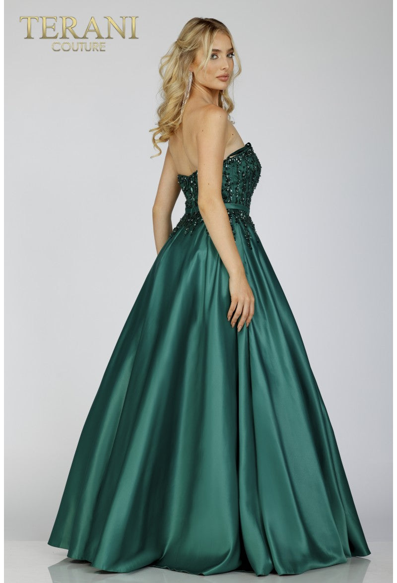 Prom Dresses Long Formal Prom A Line Beaded Dress Emerald