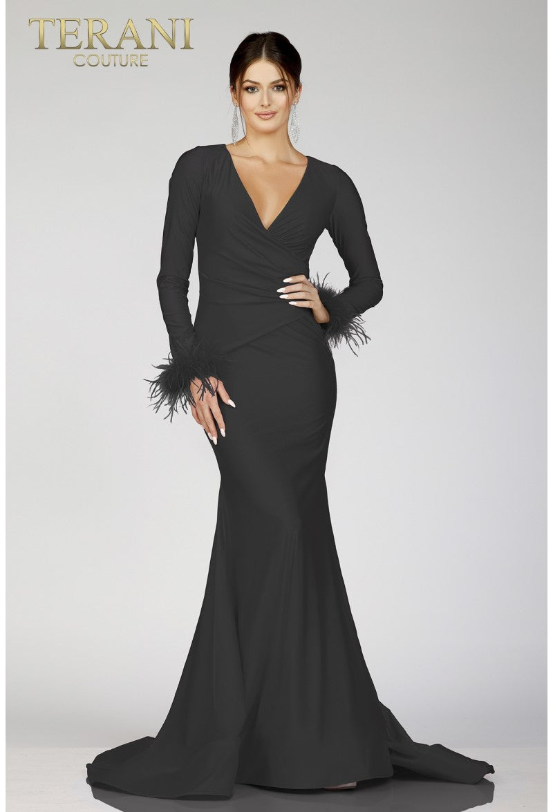 Formal Dresses Long Sleeve Formal Prom Fitted Mermaid Dress Black