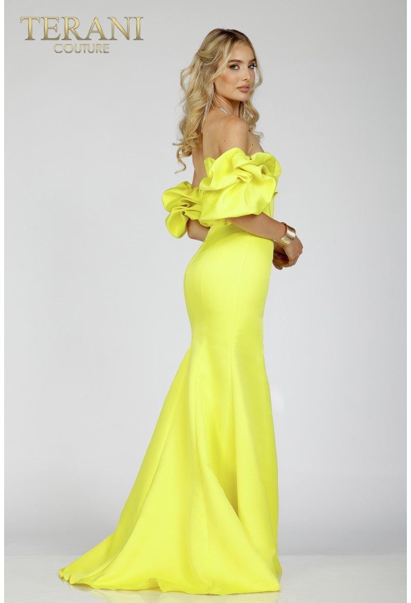 Prom Dresses Long Ruffle Formal Prom Dress Citrine