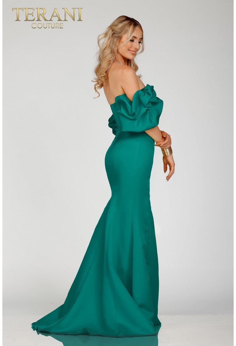 Prom Dresses Long Ruffle Formal Prom Dress Emerald