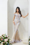 Formal Dresses Trumpet Long Evening Dress Cream Nude