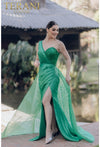 Prom Dresses Long Sequin Formal Prom Overskirt Dress Emerald