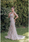 Prom Dresses Long Beaded Formal Prom Trumpet Dress Ivory Nude