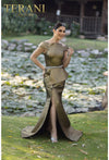 Formal Dresses Long Formal Prom Peplum Mermaid Dress Bronze