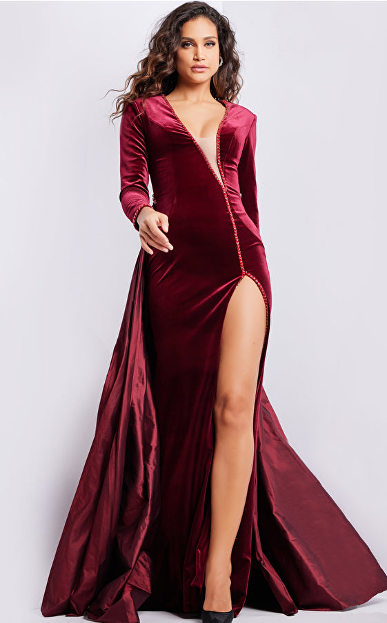 Formal Dresses Long Sleeve Formal Evening Prom Dress Burgundy