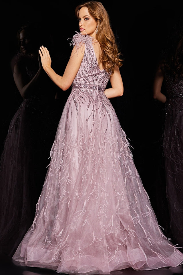 Formal Dresses Sleeveless Long Beaded Formal Gown Purple/Pink