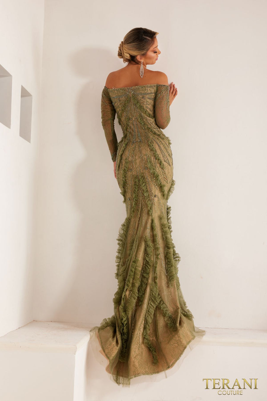 Formal Dresses Formal Evening Long Beaded Dress Olive Nude