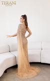 Formal Dresses Beaded Evening Long Formal Dress Nude Crystal