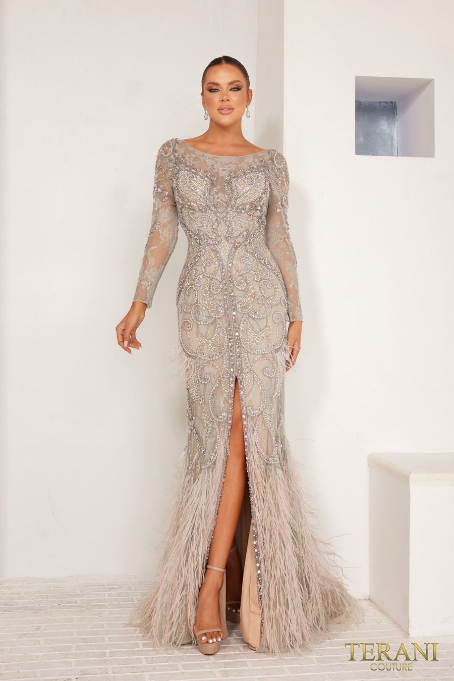 Formal Dresses Formal Evening Embellished Long Dress Silver