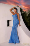 Prom Dresses Sequins Long Formal Prom Fitted Dress Cobalt