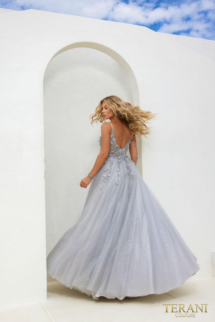 Prom Dresses Long A Line Formal Prom Gown Dark Silver