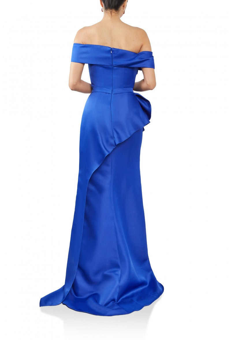 Formal Dresses  Fitted Long Formal Slit Skirt Dress Cobalt