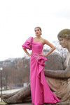 Formal Dresses Side Ruffle Long Formal Dress Fuchsia