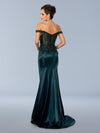 Formal Dresses Long Formal Floral Beaded Prom Dress Teal