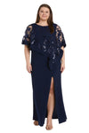 Plus Size Dresses Plus Size Long Formal Poncho Dress Navy