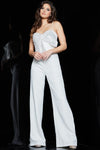 Jumpsuit Long Sequin Bodice Evening Formal Jumpsuit Ivory