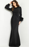 Formal Dress Fitted Long Sleeve Formal Dress Black