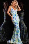 Prom Dresses Sleeveless Sequins Prom Dress Yellow/Blue