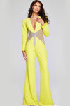 Jumpsuit Long Sleeve Formal Prom Jumpsuit Yellow