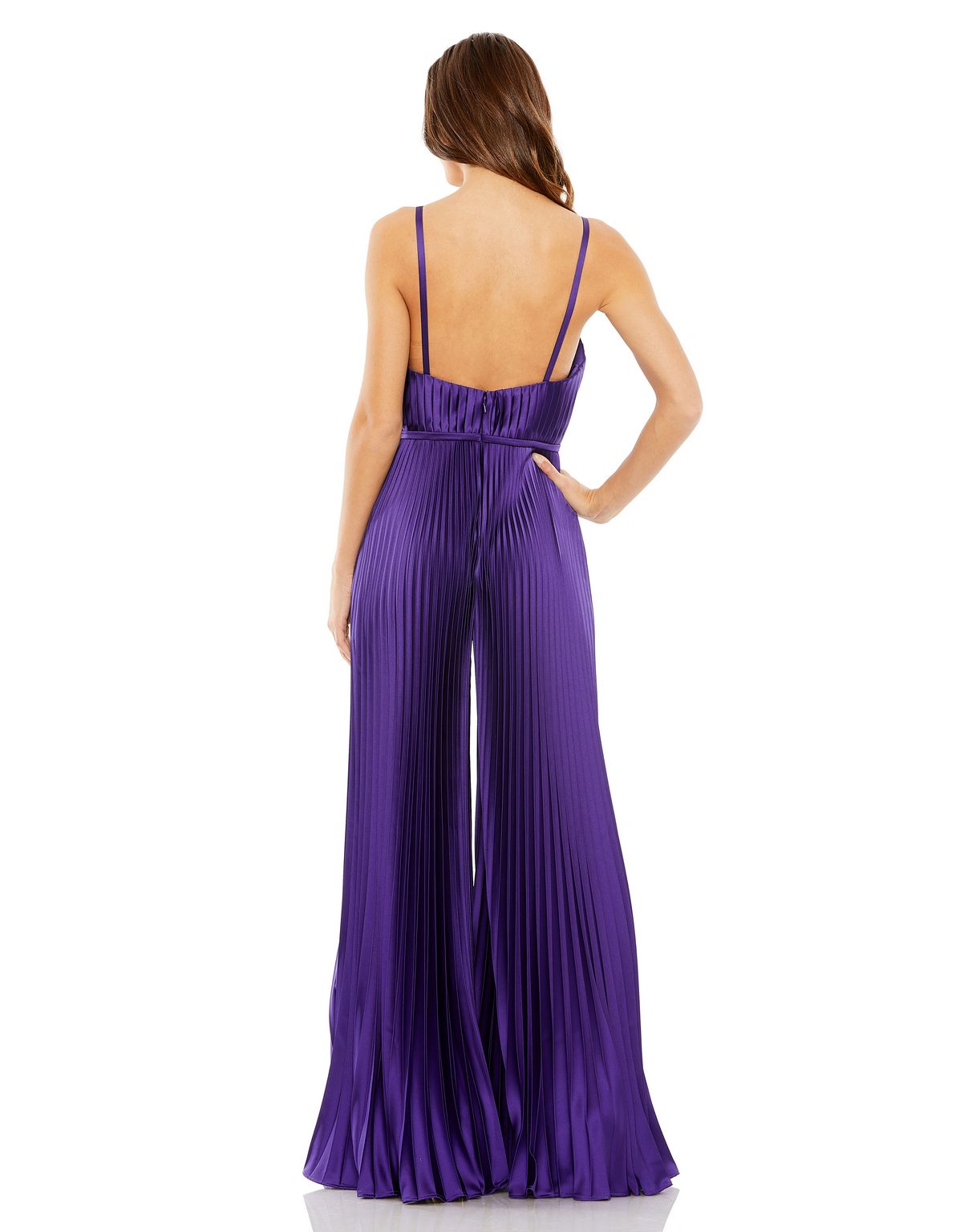 Jumpsuit Formal Pleated Wide Leg Jumpsuit Purple