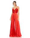 Jumpsuit Formal Pleated Wide Leg Jumpsuit Red