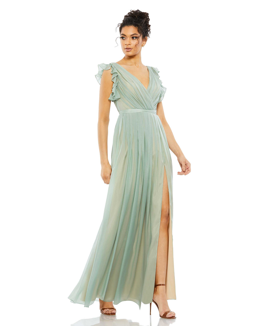 Formal Dresses Long Ruffled Formal Prom Dress Sage