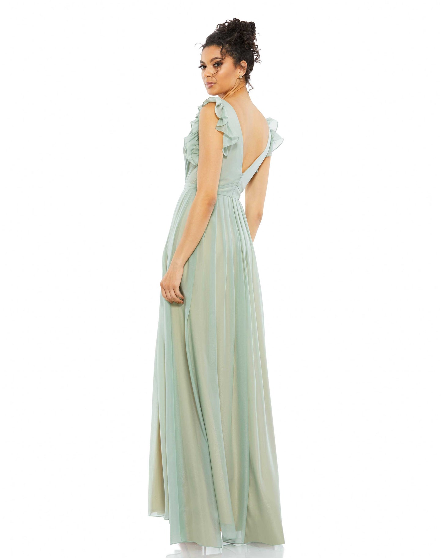 Formal Dresses Long Ruffled Formal Prom Dress Sage