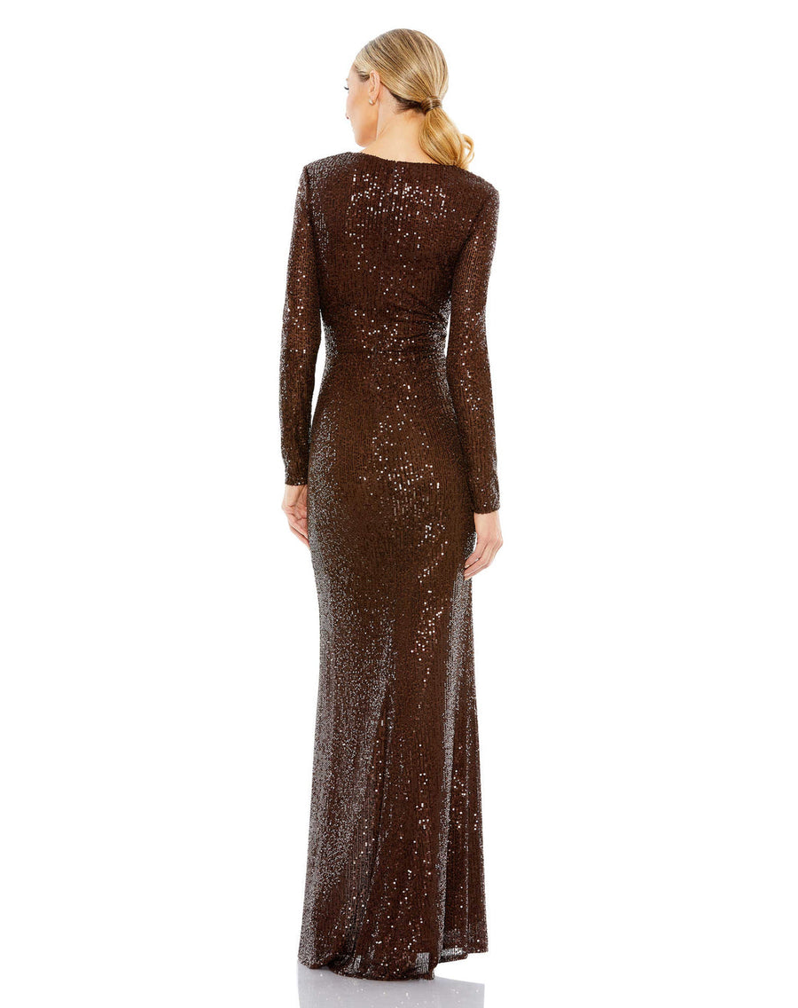 Mac Duggal Long Sleeve Formal Sequin Dress 26723 - The Dress Outlet