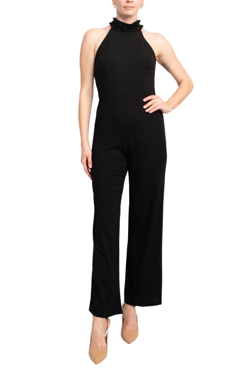 Jumpsuit Long Ruffle Formal Jumpsuit BLACK