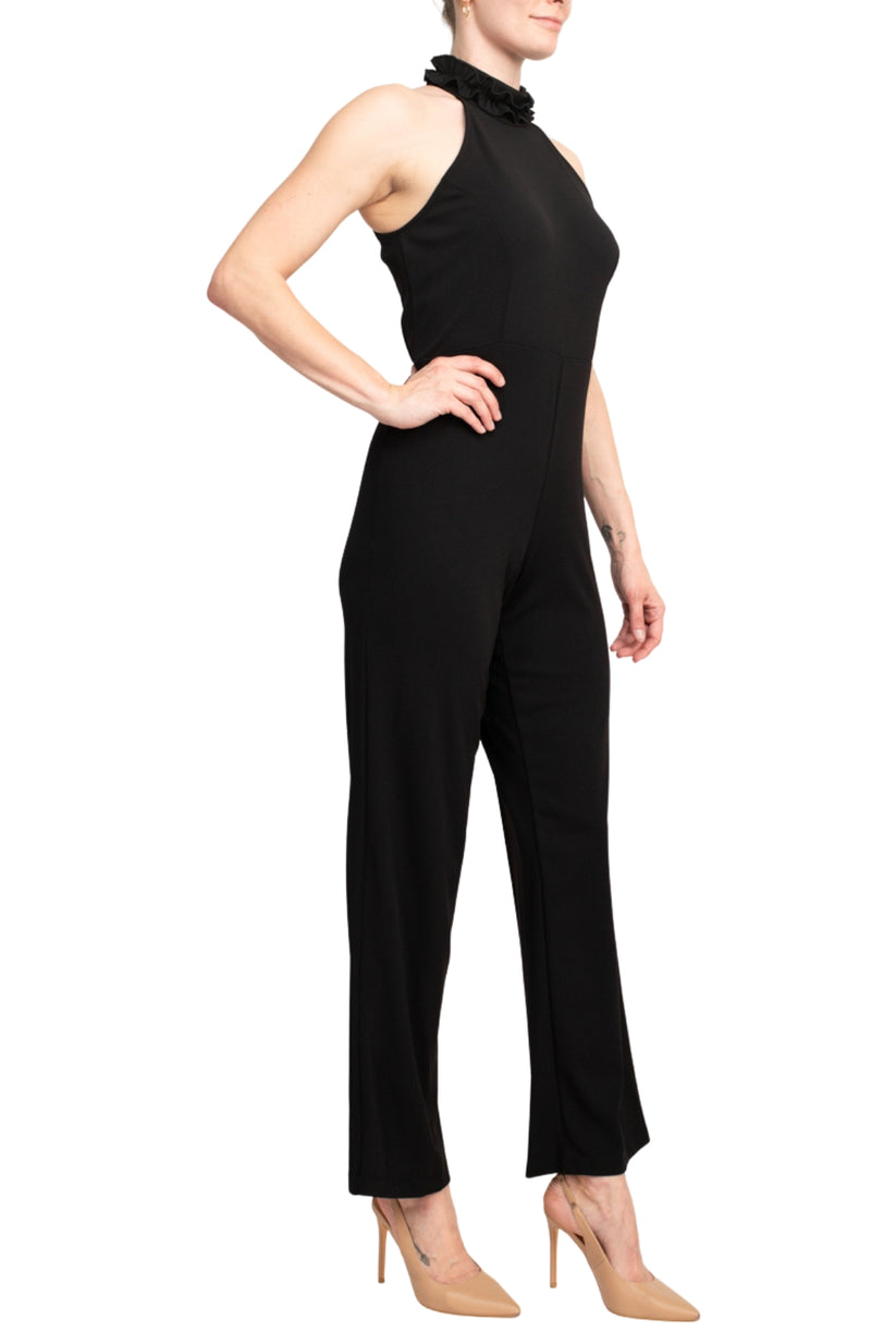 Jumpsuit Long Ruffle Formal Jumpsuit BLACK