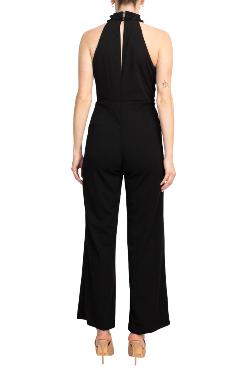 Jumpsuit Long Ruffle Formal Jumpsuit BLACK