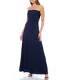 Formal Dresses Long Strapless Crepe Dress Navy