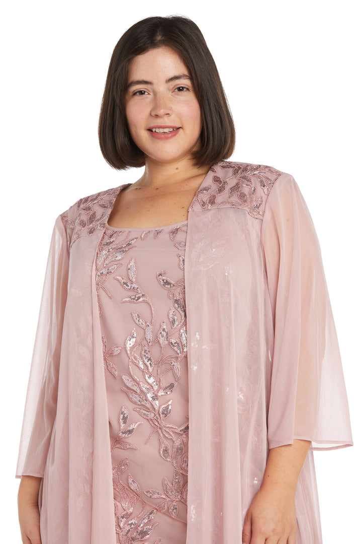 Mother of the Bride Dresses Plus Size Two Piece Short Jacket Dress Mauve