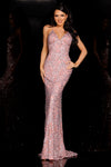 Prom Dresses Prom Fitted Sequin Formal Long Dress Dusty Rose