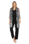 Pant Suit Long Sequin Formal Lace Pant Suit Silver/Black