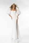 Prom Dresses Feather Formal Prom Sequin Long Dress Neon Off White