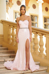 Prom Dresses Beaded Formal Prom Sequin Long Dress Blush