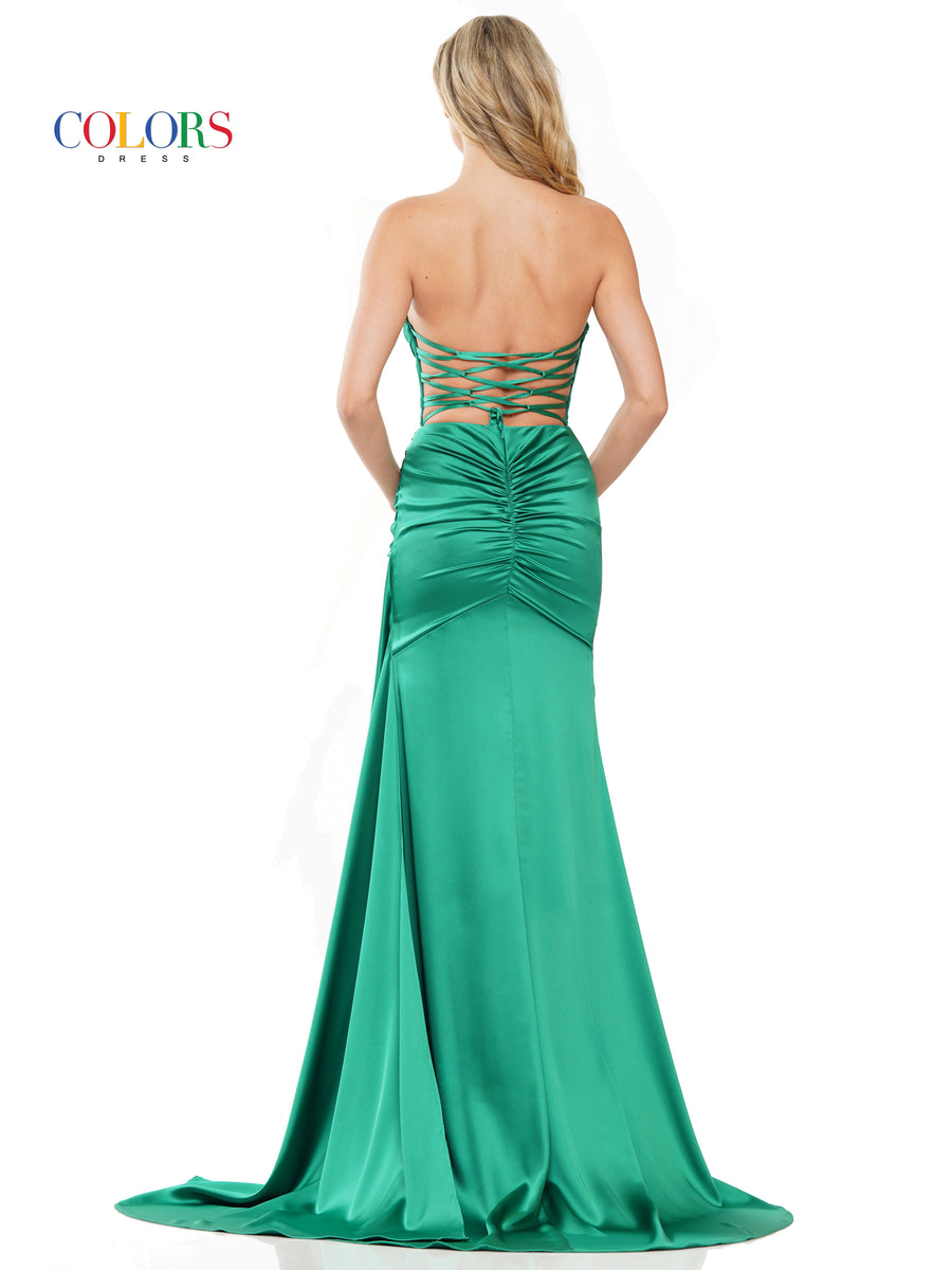 Colors 2968 Colors Strapless Long Prom Dress