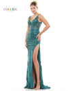 Prom Dresses Long Sleeveless Glitter Prom Dress Deep Green