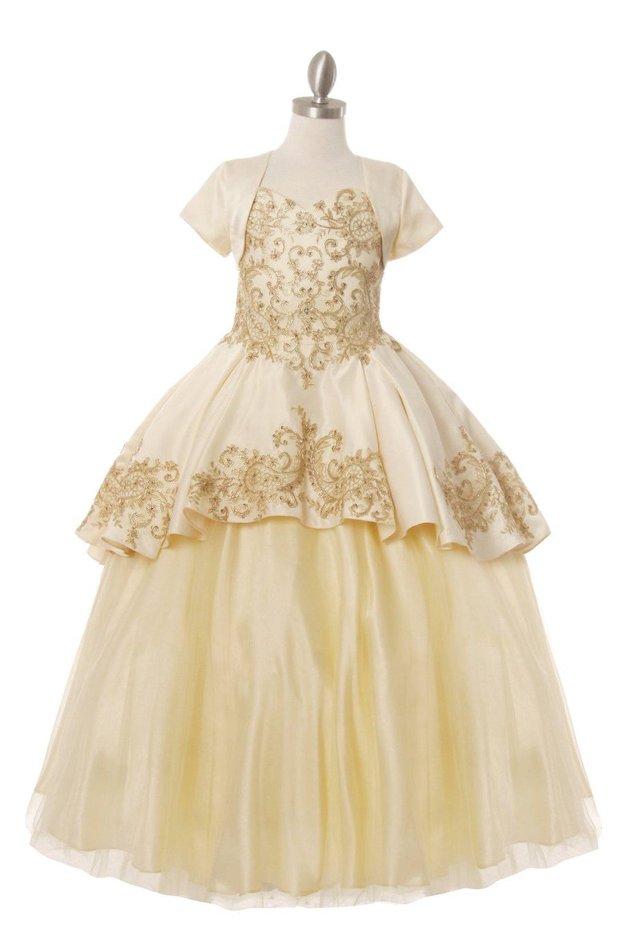 3 Piece Style Ball Gown Flower Girl Dress - The Dress Outlet Cinderella Couture